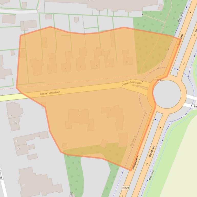 Kaart van postcodegebied 6093CG.