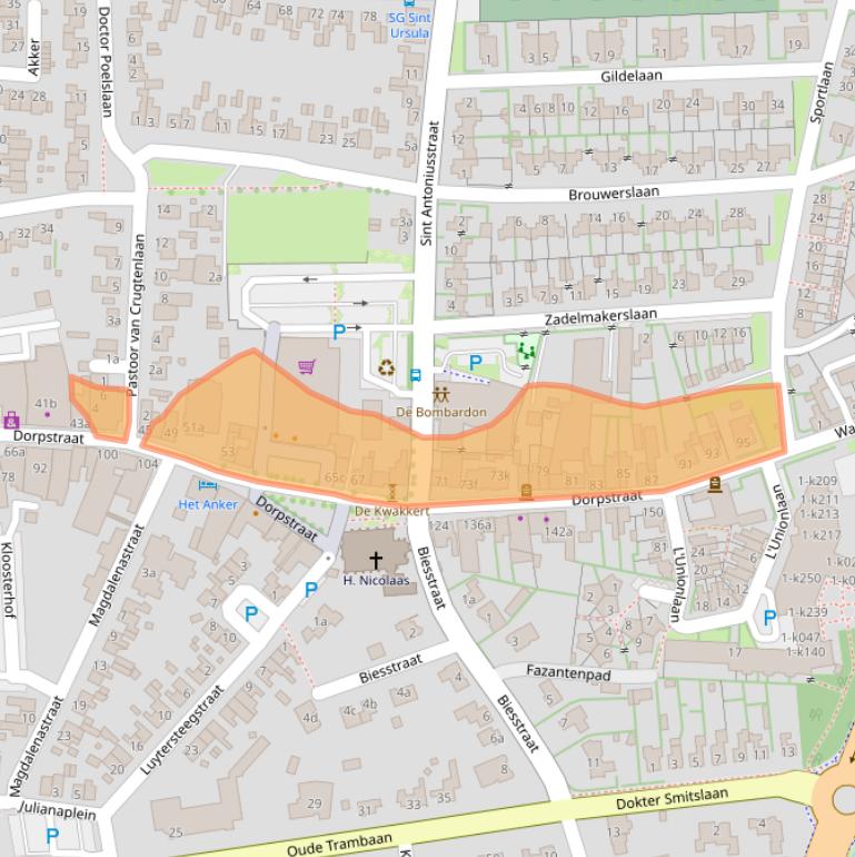 Kaart van postcodegebied 6093EB.