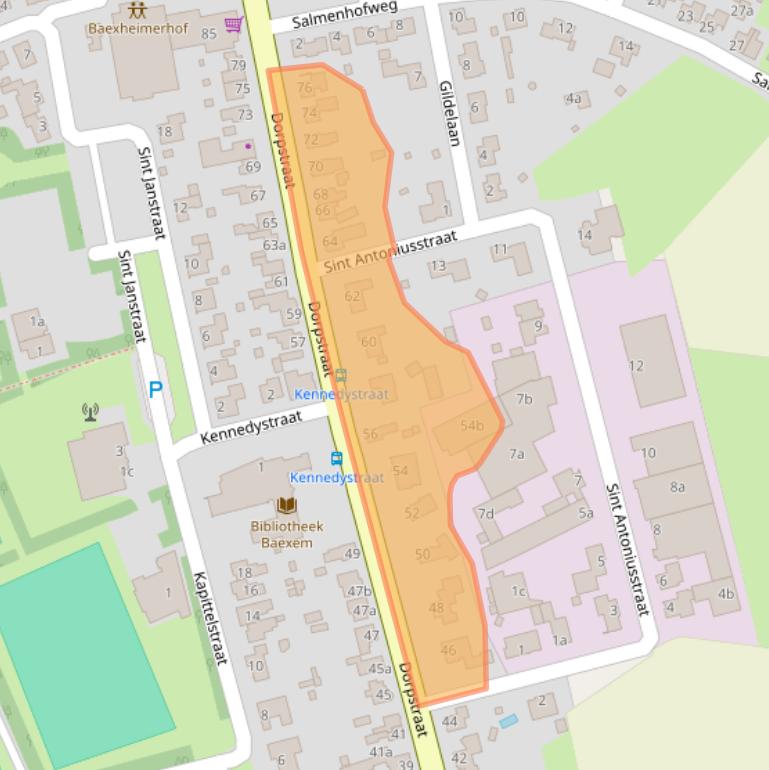 Kaart van postcodegebied 6095AJ.