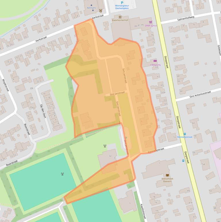 Kaart van postcodegebied 6095BC.