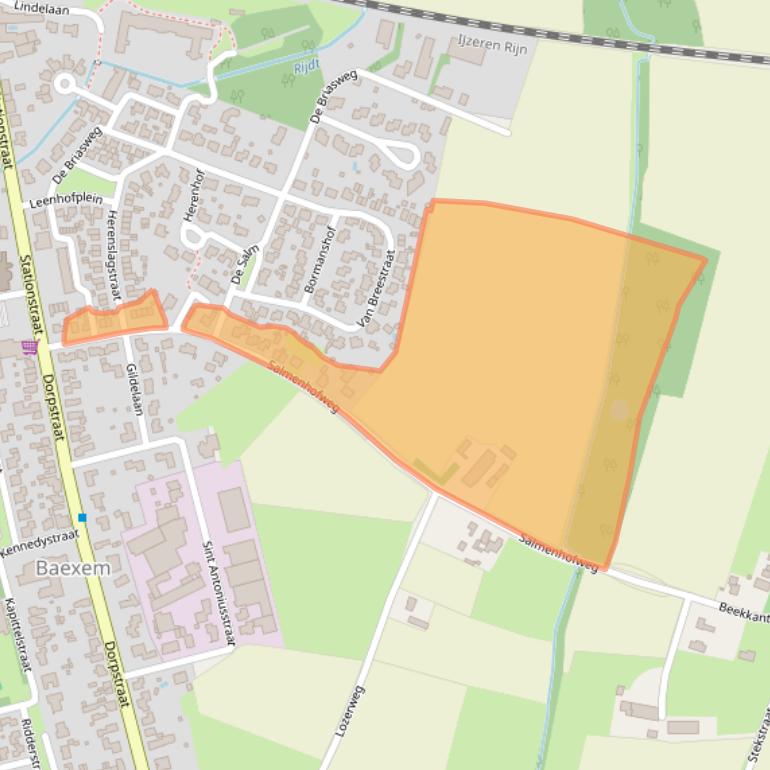 Kaart van postcodegebied 6095BX.