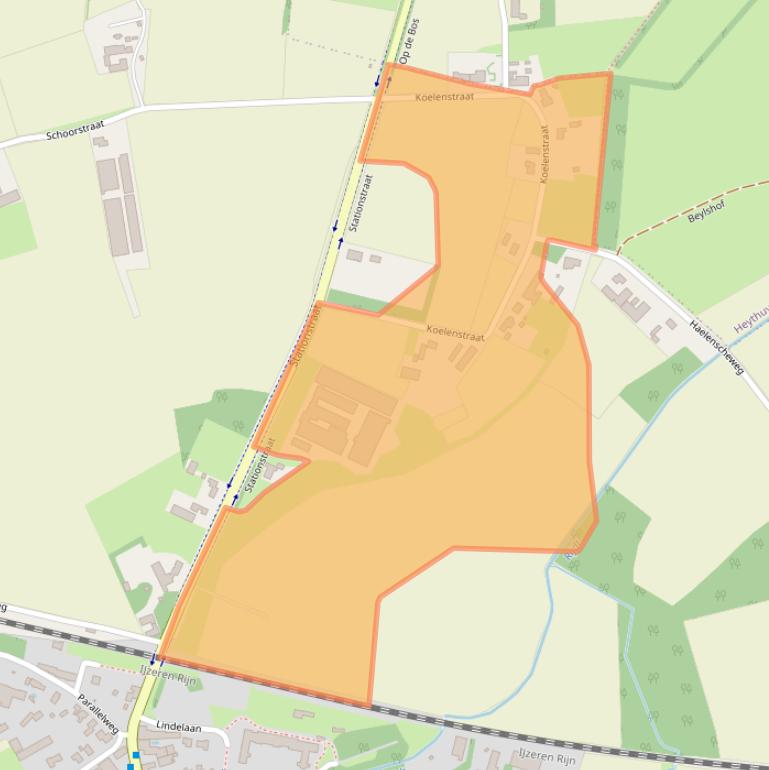 Kaart van postcodegebied 6095PB.