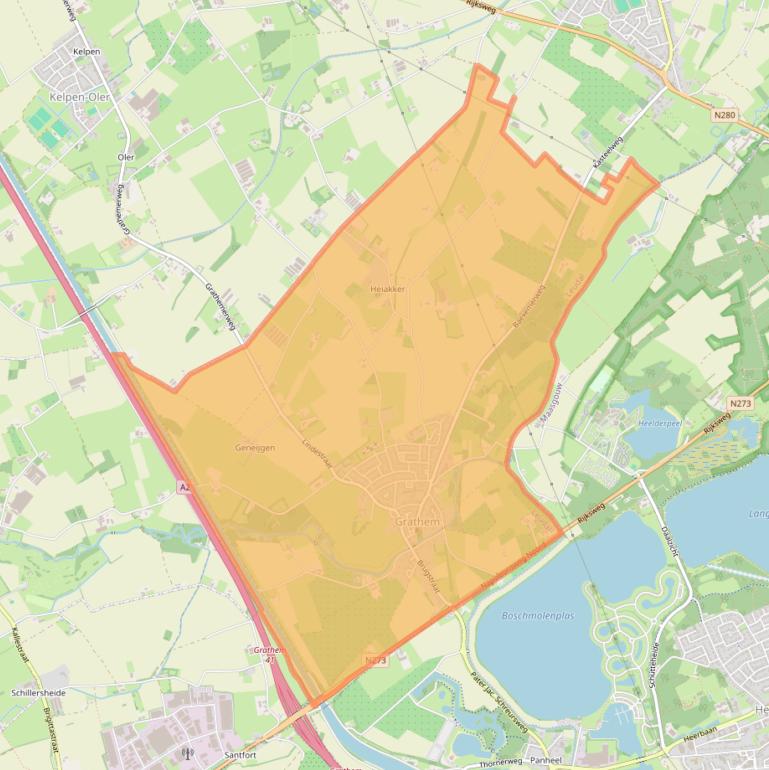 Kaart van postcodegebied 6096.