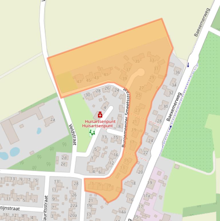 Kaart van postcodegebied 6096CH.