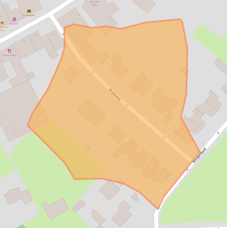 Kaart van postcodegebied 6097AD.