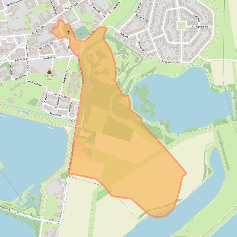 Kaart van postcodegebied 6097AE.