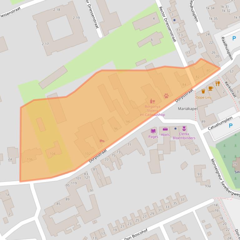 Kaart van postcodegebied 6097AR.