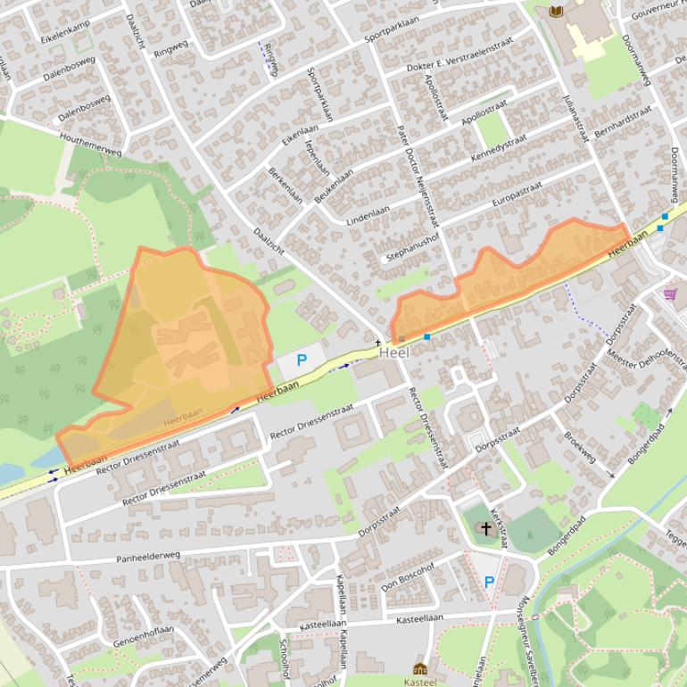 Kaart van postcodegebied 6097AZ.