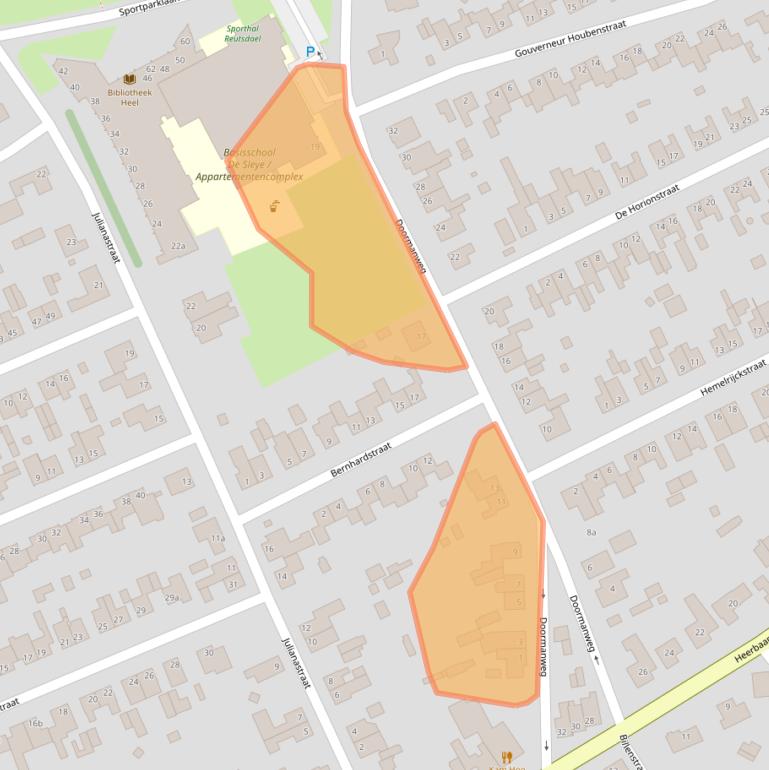 Kaart van postcodegebied 6097BG.