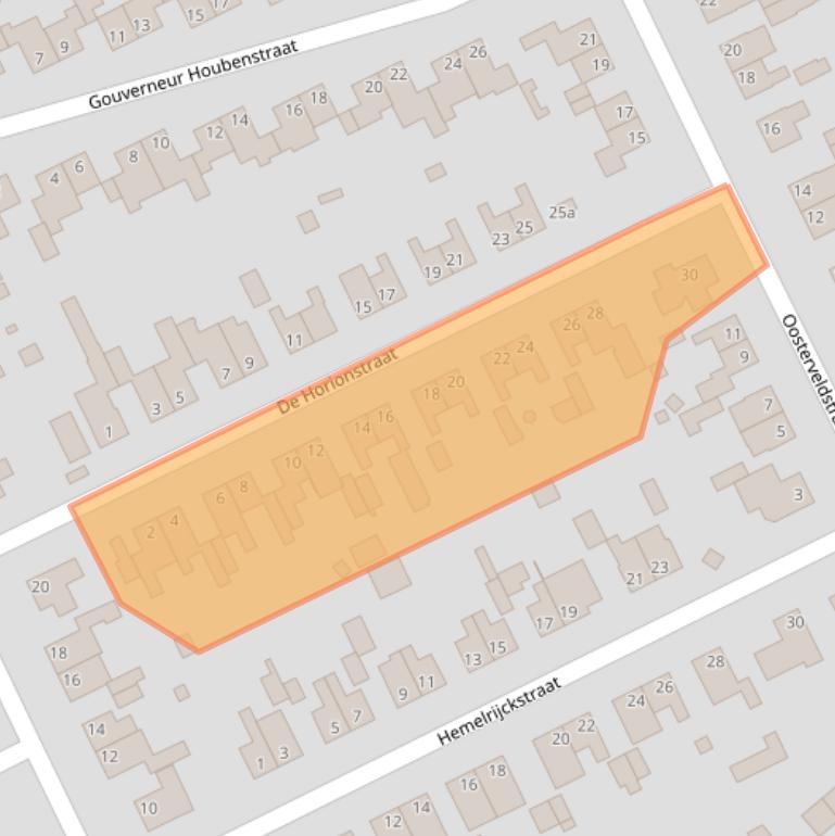 Kaart van postcodegebied 6097BM.