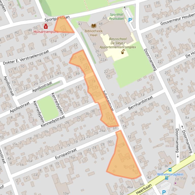 Kaart van postcodegebied 6097BV.