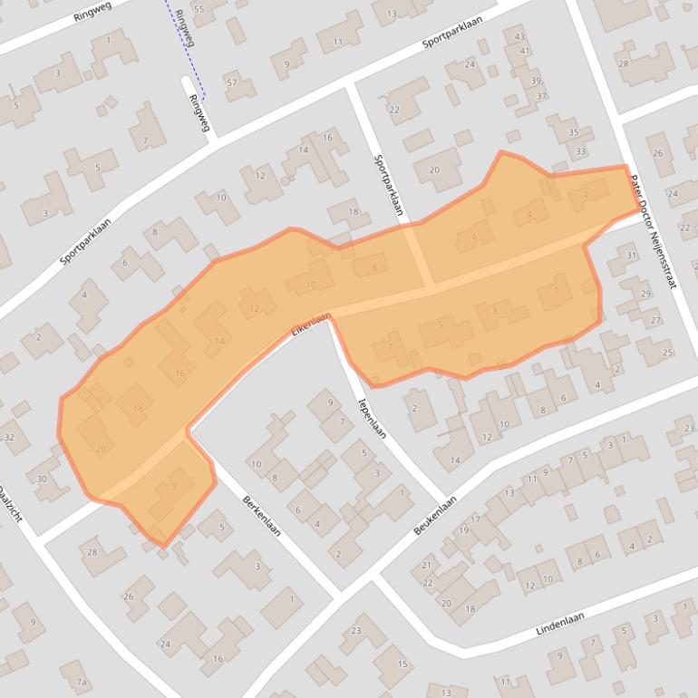 Kaart van postcodegebied 6097CS.
