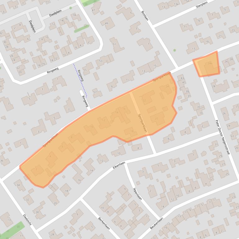Kaart van postcodegebied 6097CV.