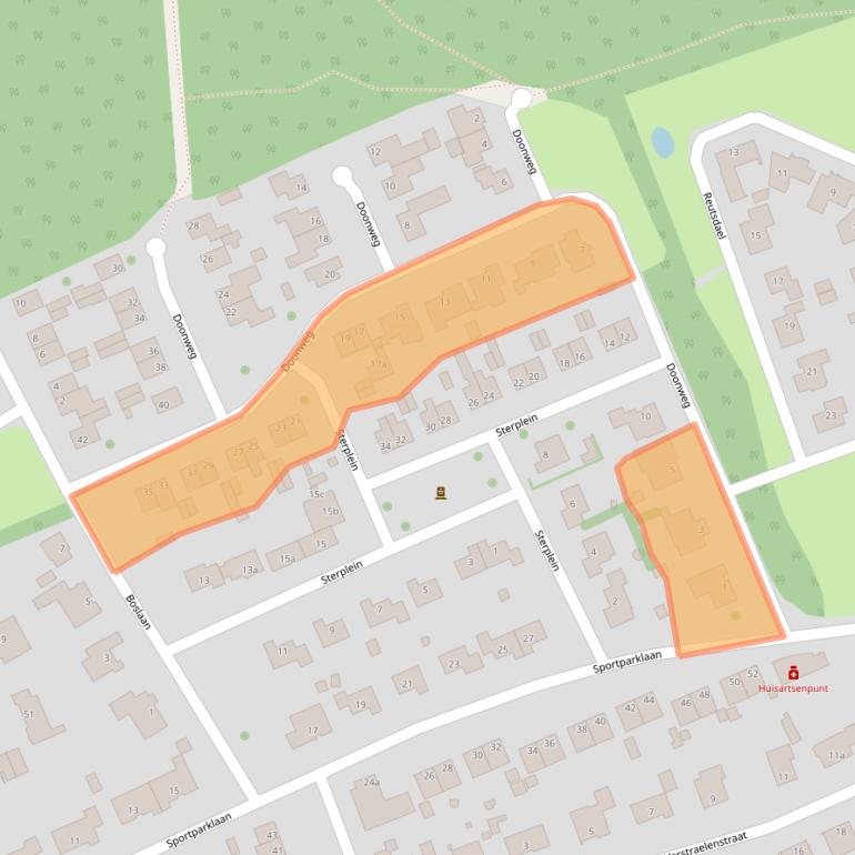 Kaart van postcodegebied 6097CX.