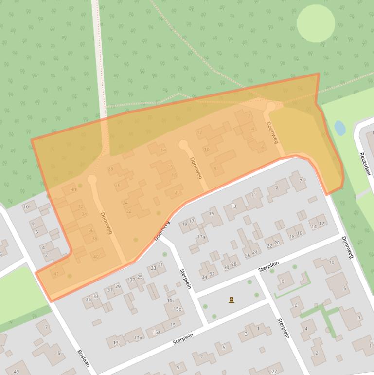 Kaart van postcodegebied 6097CZ.