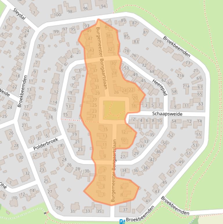 Kaart van postcodegebied 6097DH.