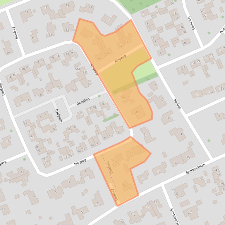 Kaart van postcodegebied 6097EC.