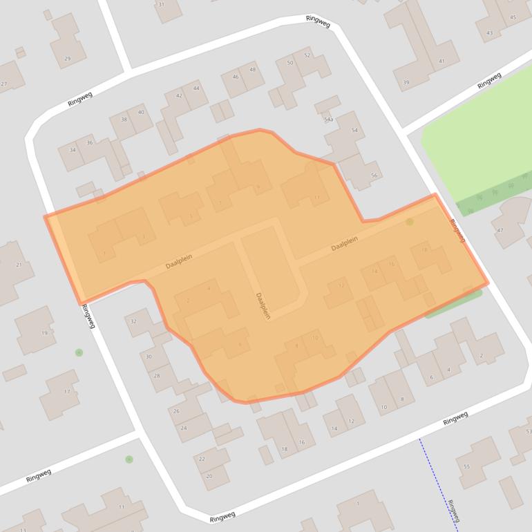 Kaart van postcodegebied 6097EG.