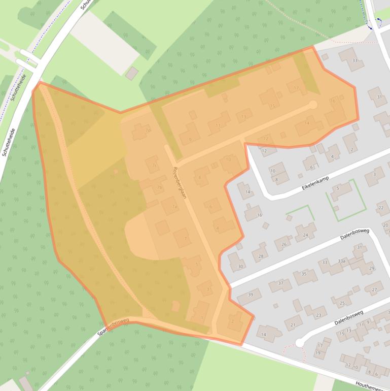 Kaart van postcodegebied 6097ET.
