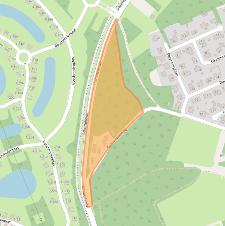 Kaart van postcodegebied 6097EV.