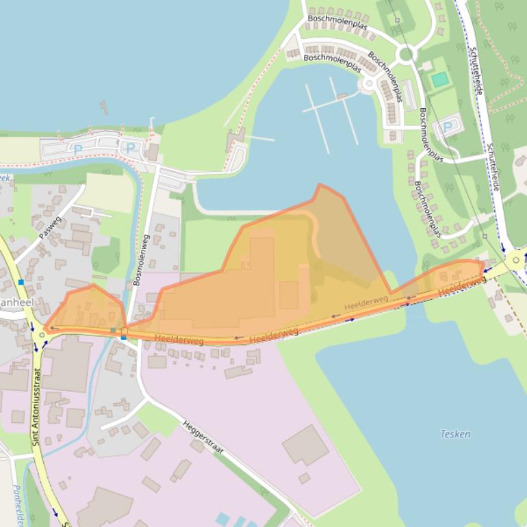 Kaart van postcodegebied 6097EW.