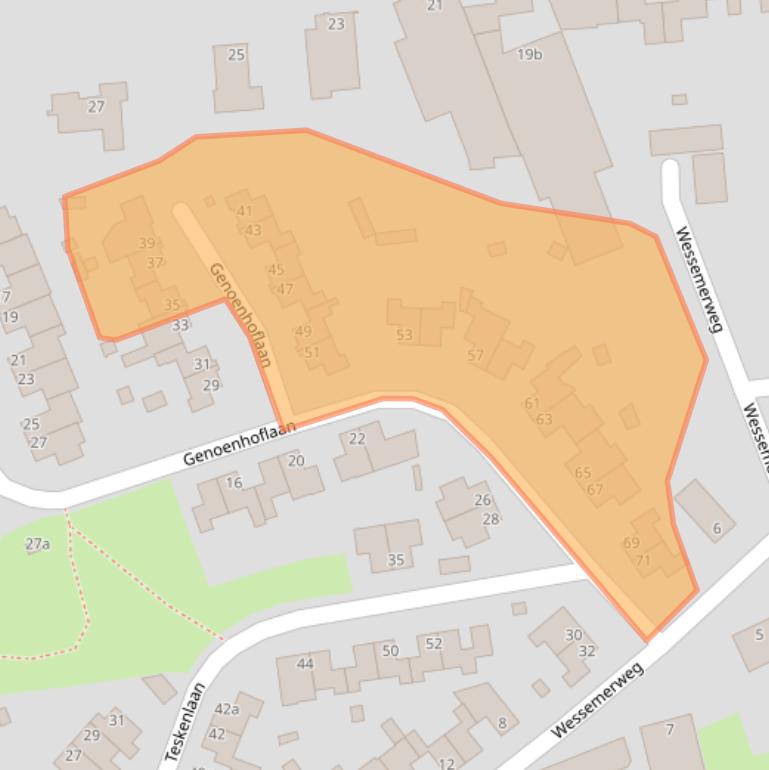 Kaart van postcodegebied 6097GE.