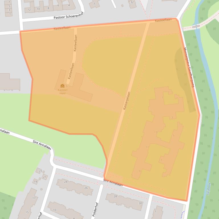 Kaart van postcodegebied 6097GN.