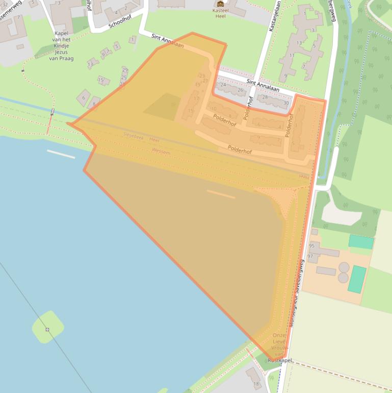 Kaart van postcodegebied 6097GR.