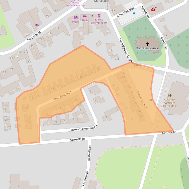 Kaart van postcodegebied 6097GX.