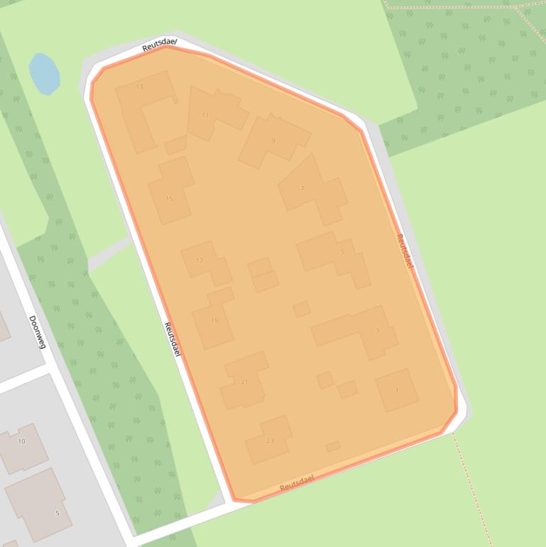 Kaart van postcodegebied 6097JZ.