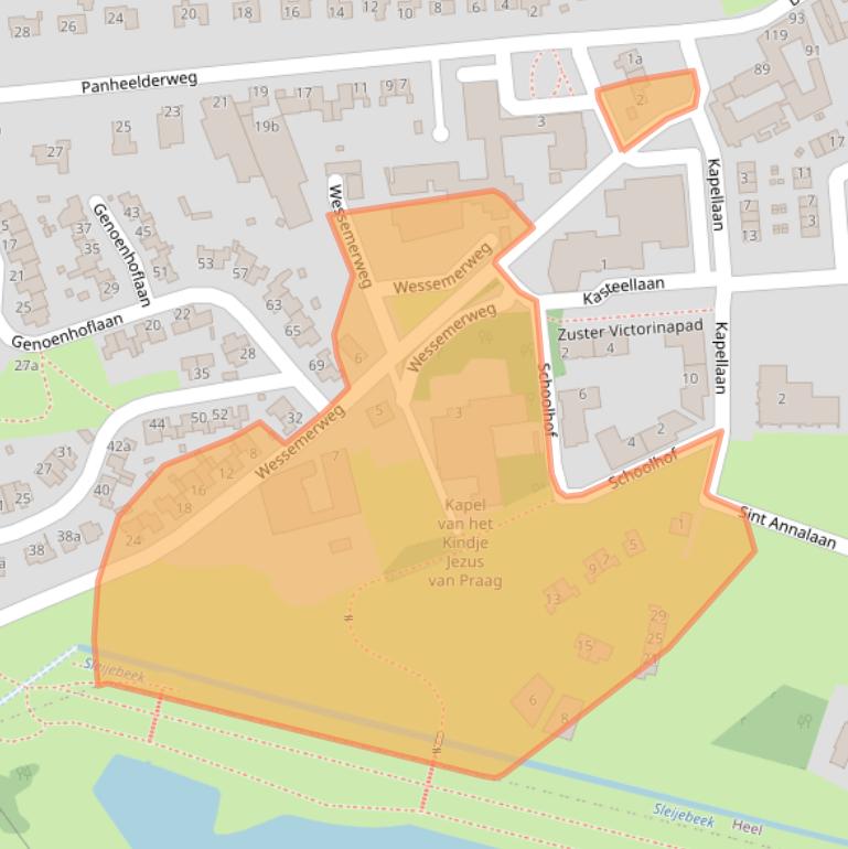 Kaart van postcodegebied 6097NA.