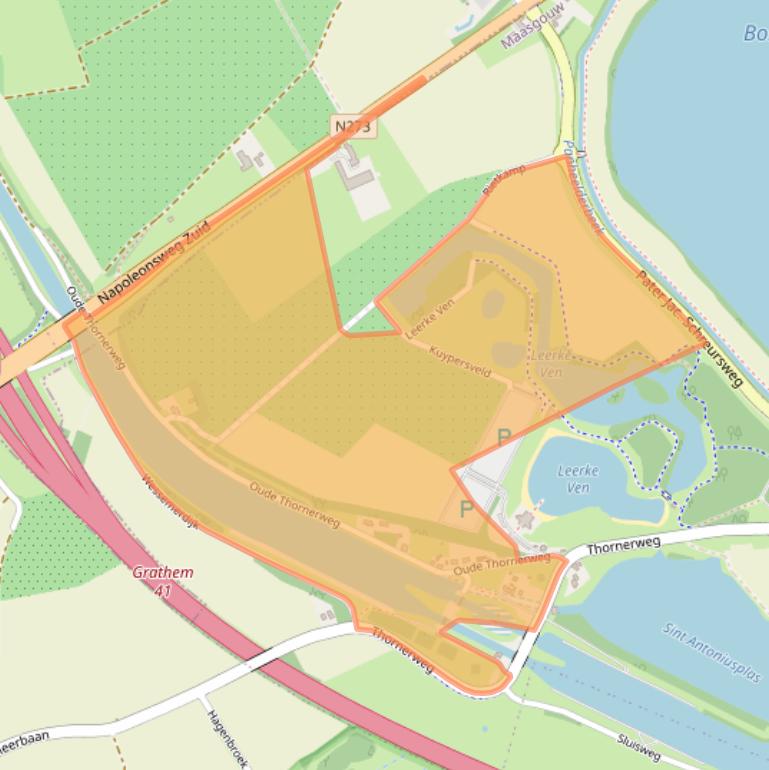 Kaart van postcodegebied 6097NB.