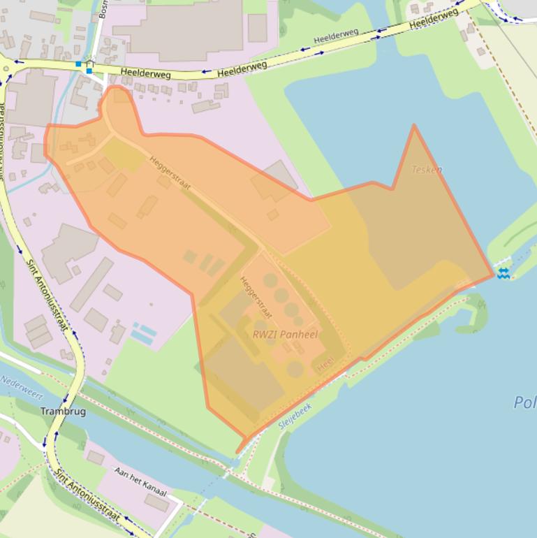 Kaart van postcodegebied 6097NE.