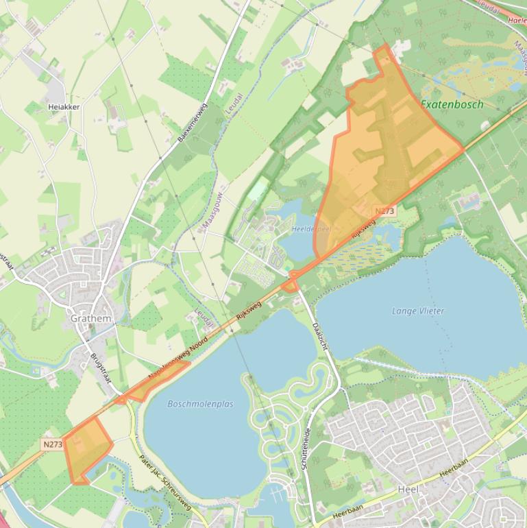 Kaart van postcodegebied 6097NK.