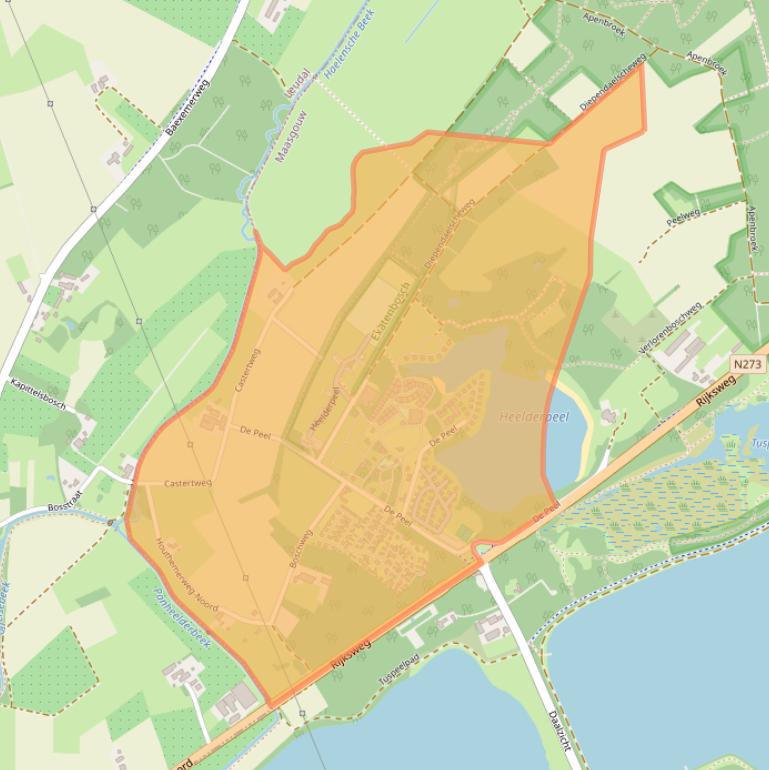 Kaart van postcodegebied 6097NL.