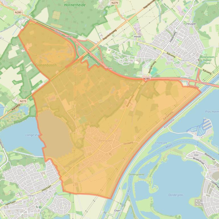 Kaart van postcodegebied 6099.