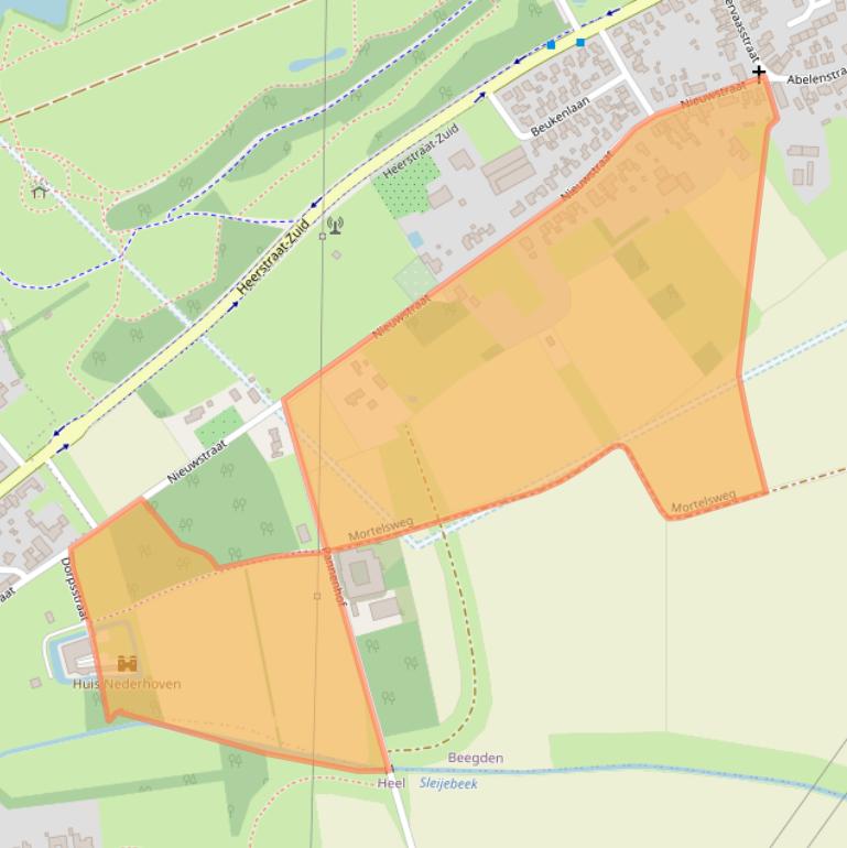 Kaart van postcodegebied 6099AA.