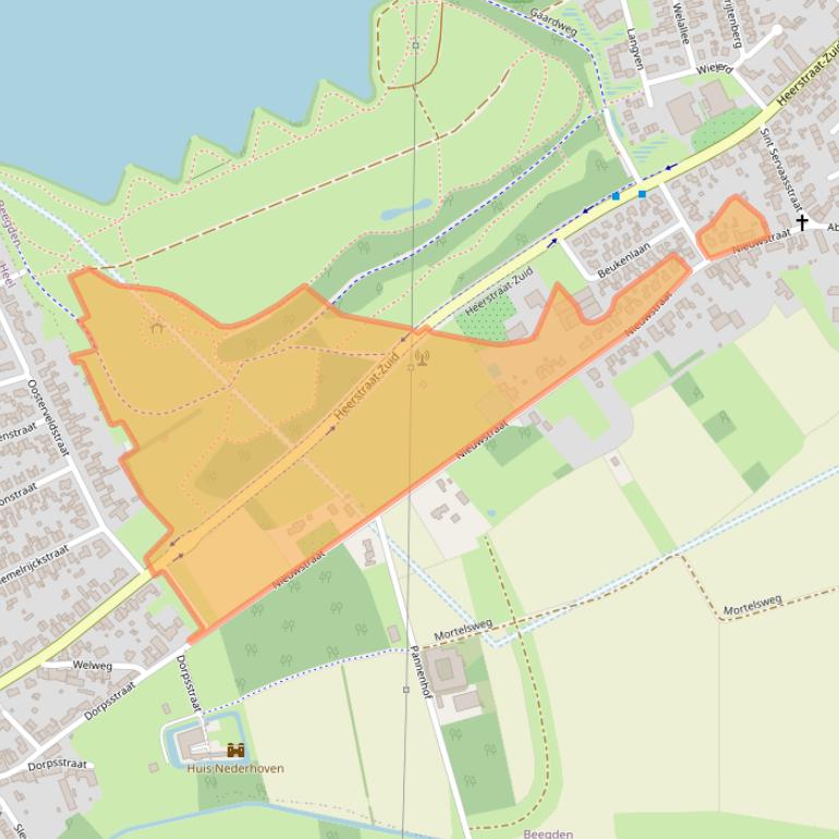 Kaart van postcodegebied 6099AB.