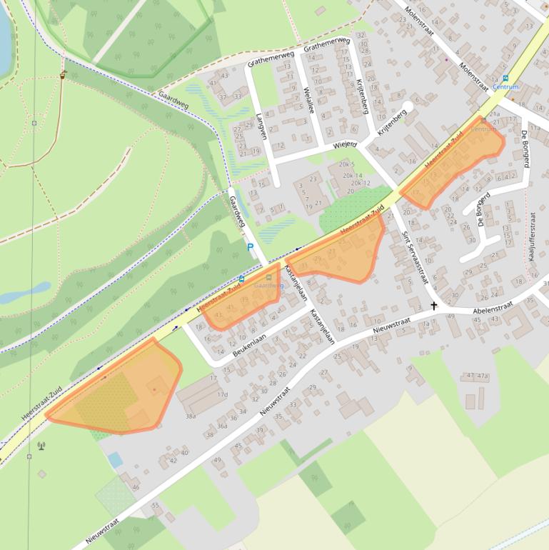 Kaart van postcodegebied 6099AE.