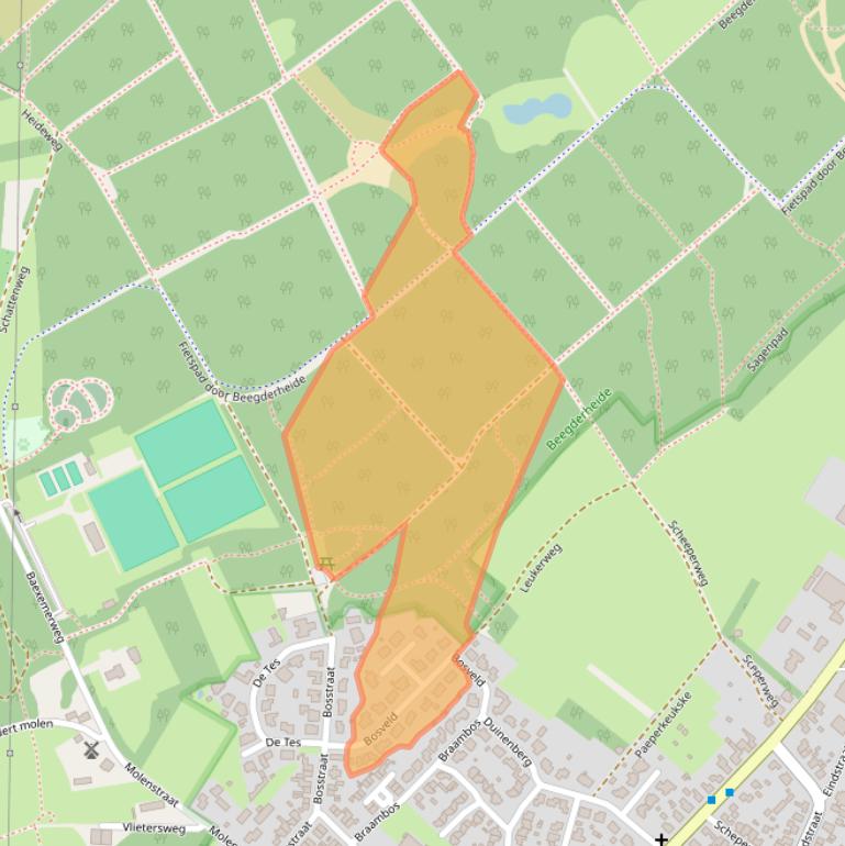 Kaart van postcodegebied 6099AN.