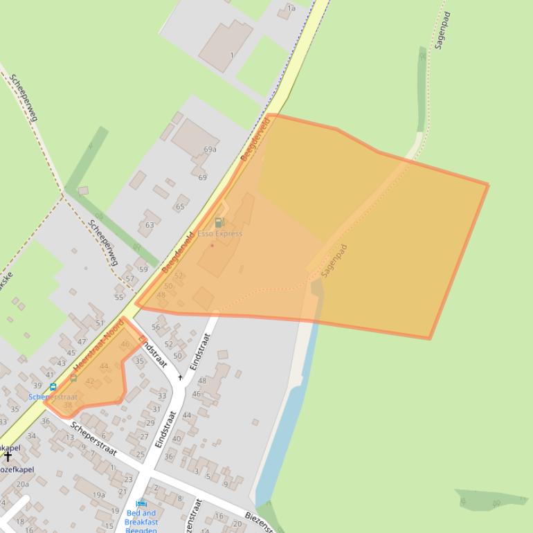 Kaart van postcodegebied 6099AZ.