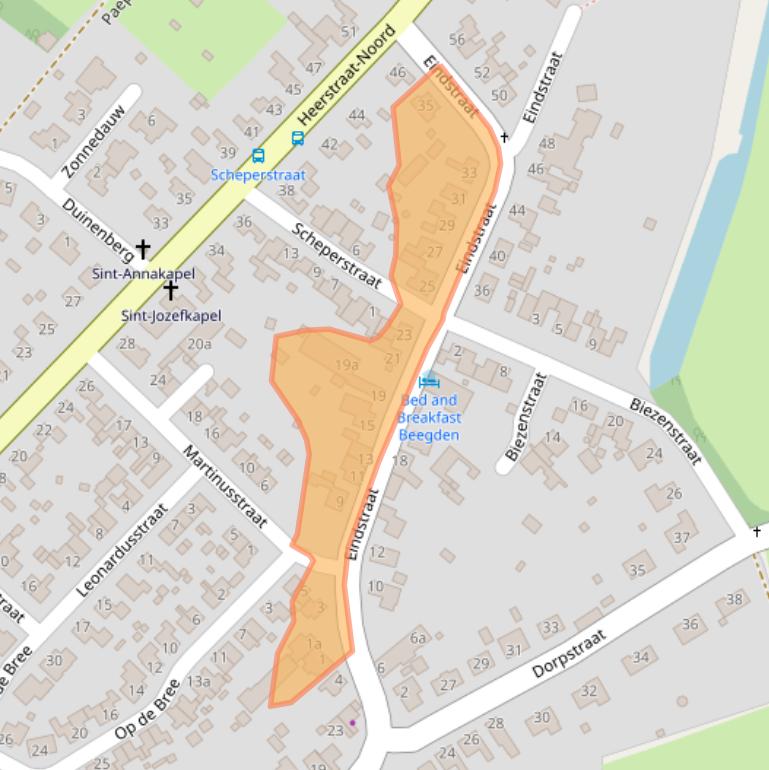 Kaart van postcodegebied 6099BE.