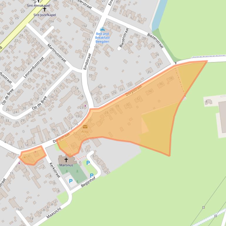 Kaart van postcodegebied 6099BJ.