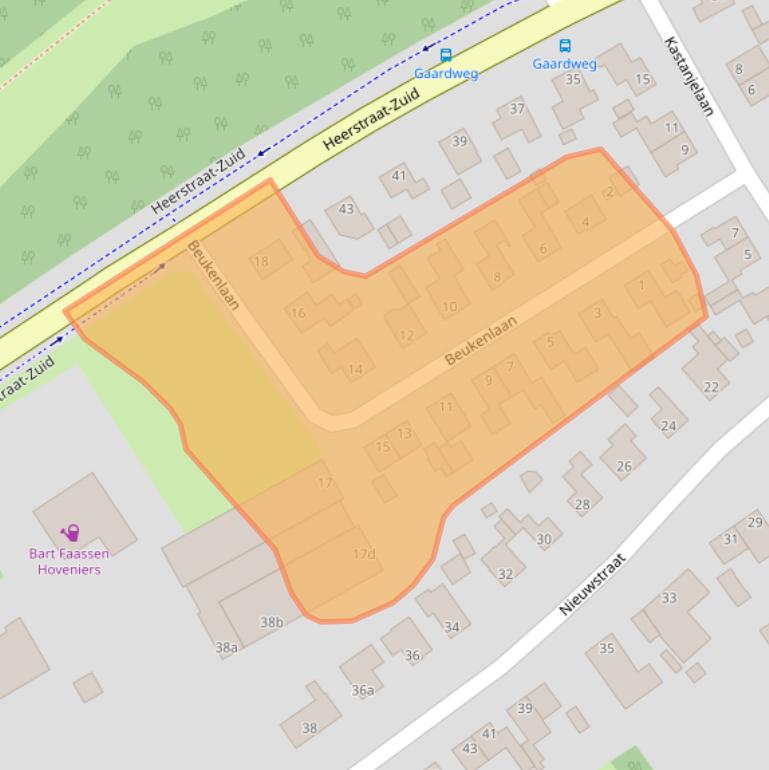 Kaart van postcodegebied 6099BZ.