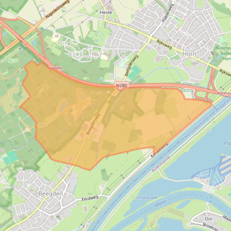 Kaart van postcodegebied 6099NC.