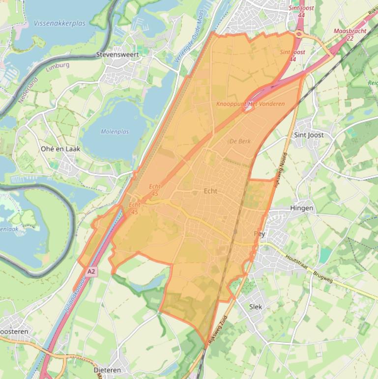 Kaart van postcodegebied 6101.