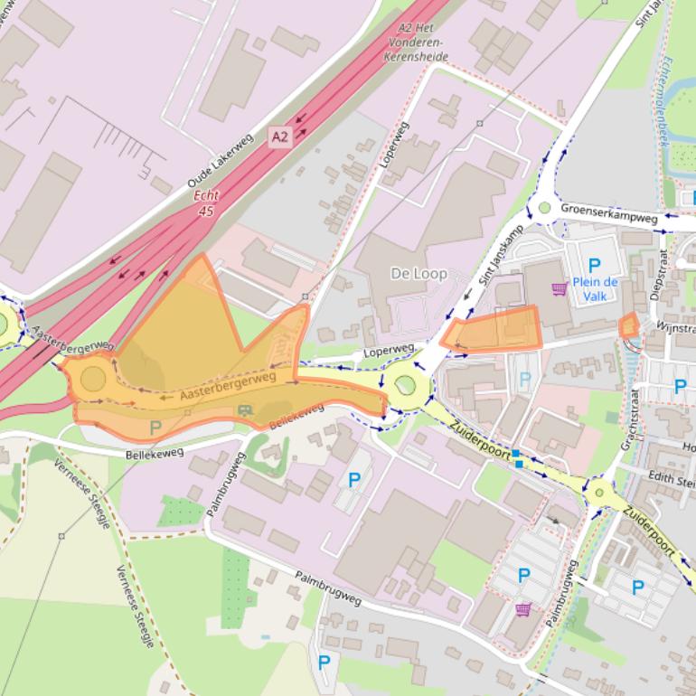 Kaart van postcodegebied 6101AD.