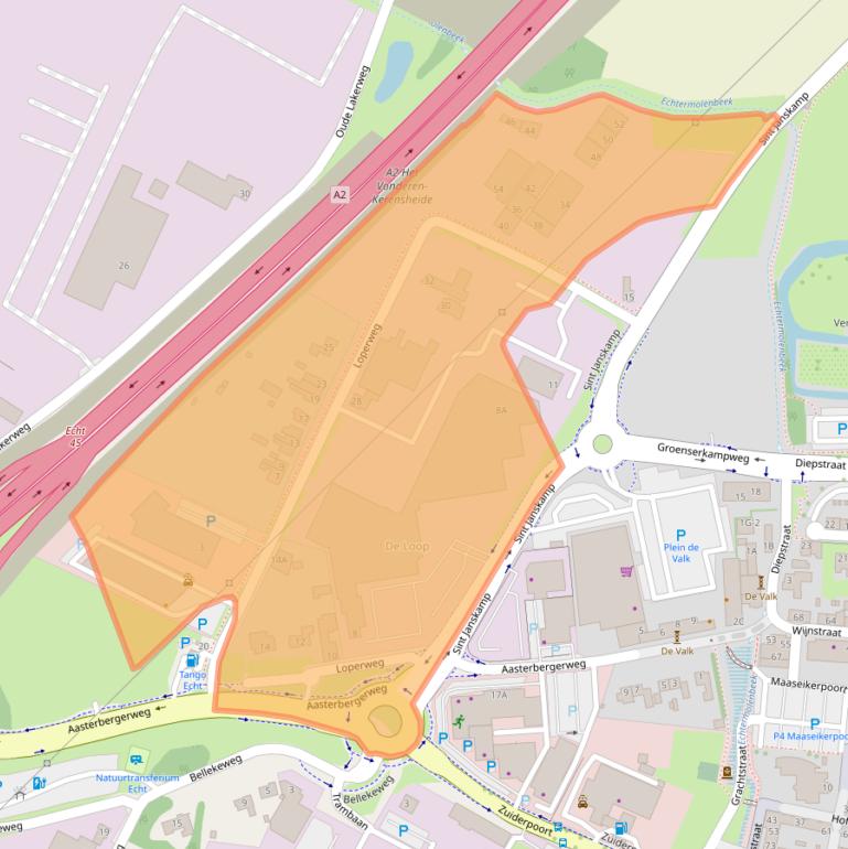 Kaart van postcodegebied 6101AE.