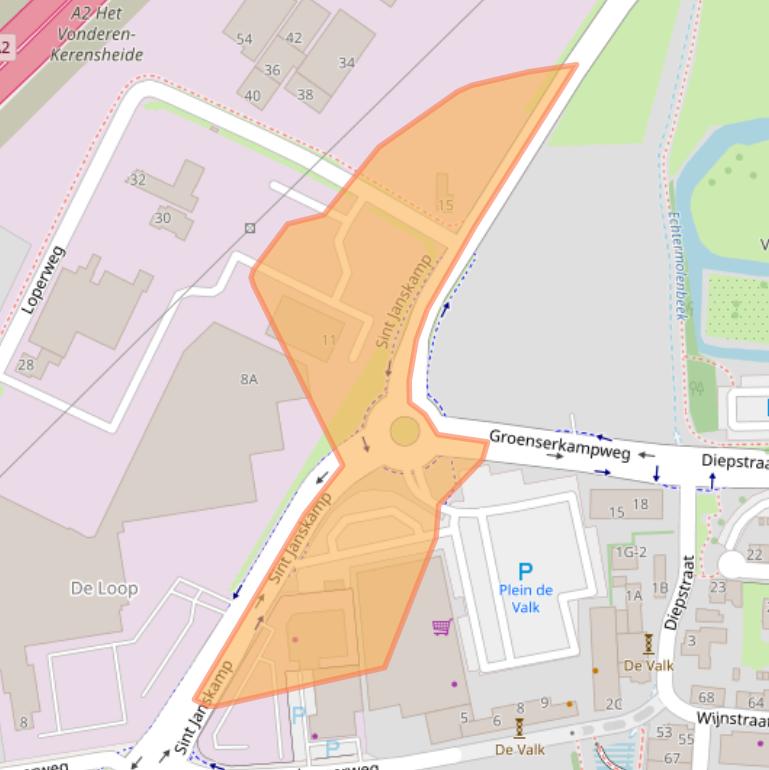 Kaart van postcodegebied 6101AG.