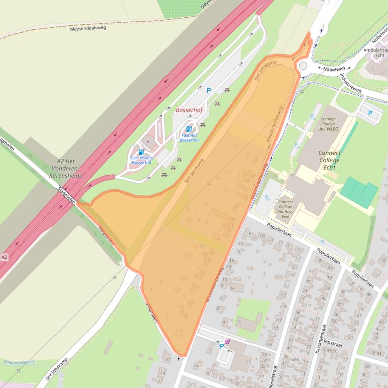 Kaart van postcodegebied 6101AX.